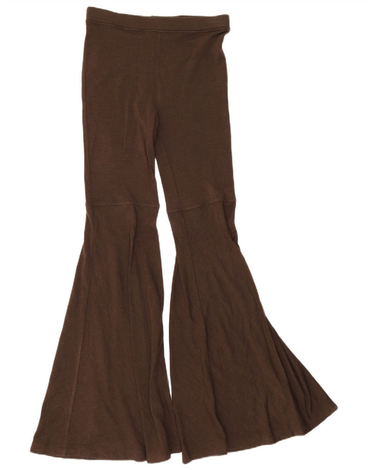 Roccobarocco Leggings évasés pour femme UK 8 Small Marron