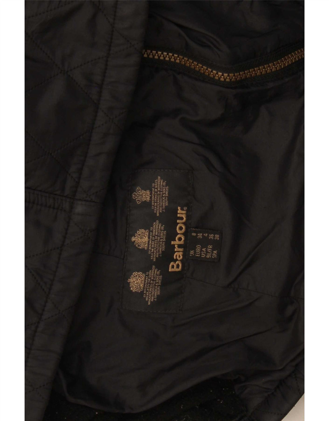 Barbour Veste matelassée à capuche pour femme UK 8 Small Noir