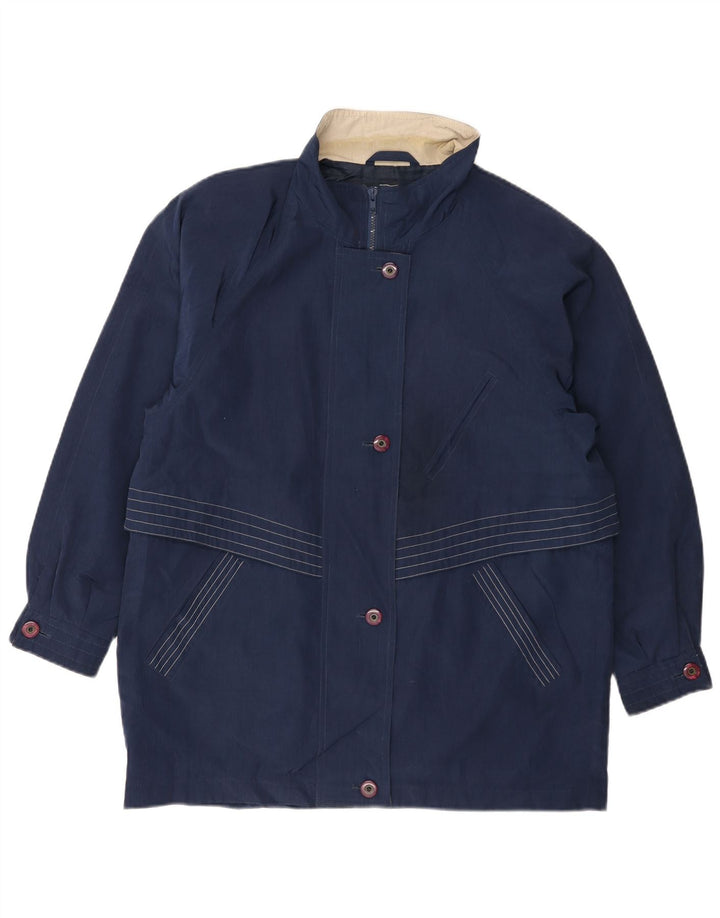 LONDON FOG Manteau coupe-vent surdimensionné Towne pour femme UK 14 Bleu marine moyen