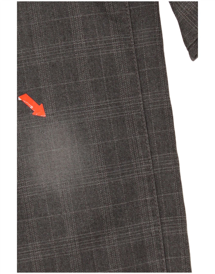 Gas Pantalon décontracté slim femme W28 L32 Gris carreaux Polyester