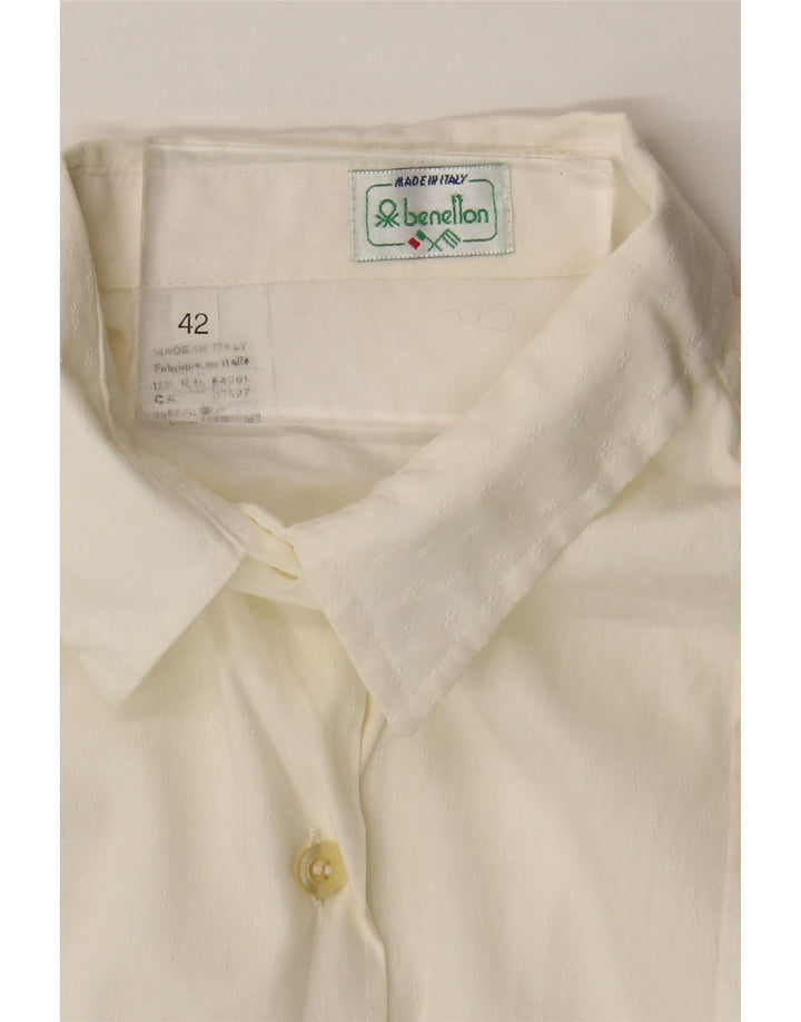 Benetton Chemise Femme IT 42 Coton Blanc Moyen