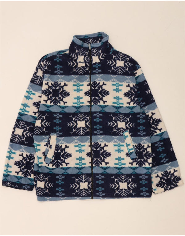 Veste polaire homme vintage UK 42 XL Bleu Fair Isle Viscose