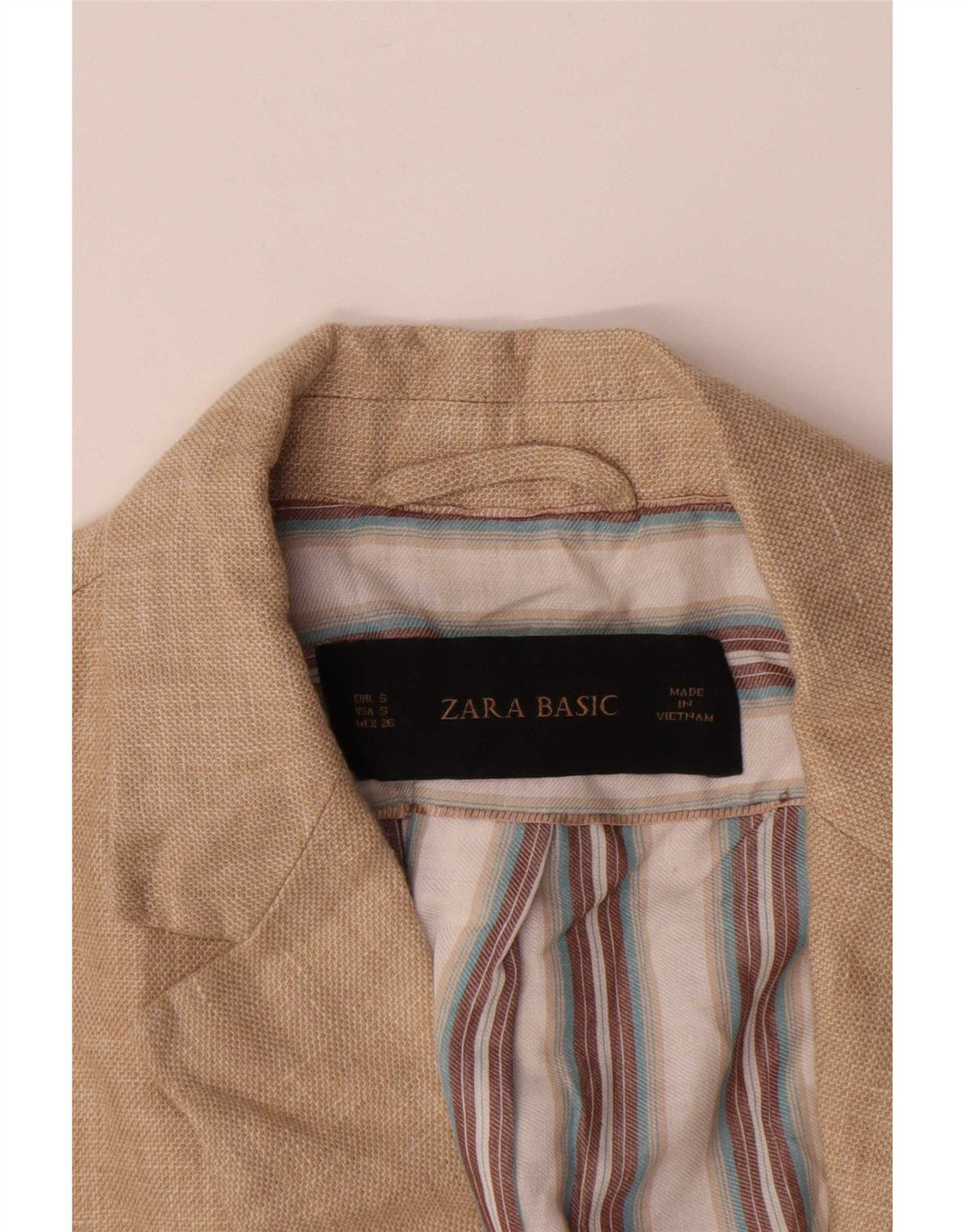 Zara Veste Blazer 1 Bouton Femme UK 10 Petit Beige