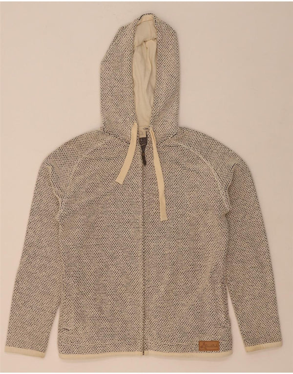 Weird Fish Pull à capuche zippé pour femme UK 44 Coton moucheté gris moyen