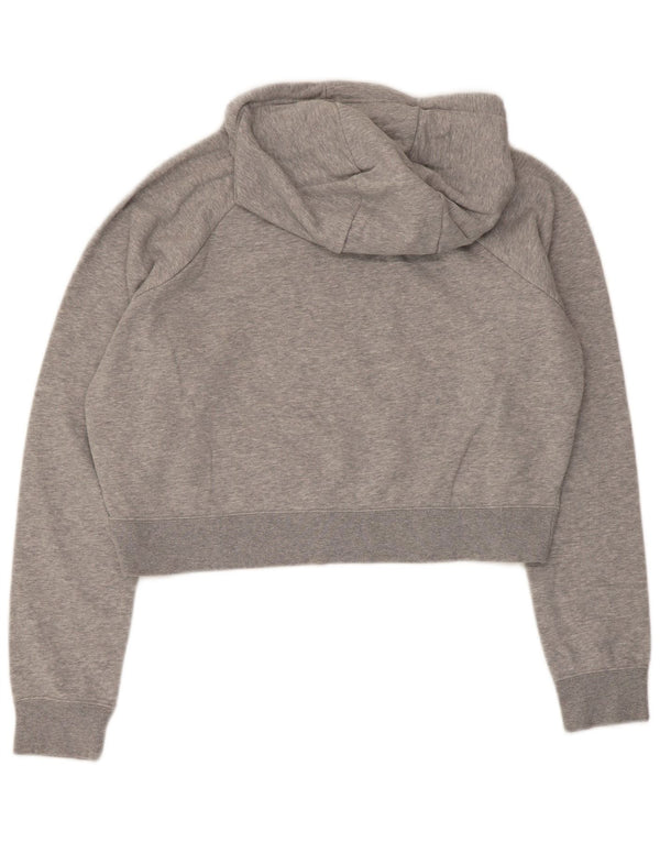 Nike Womens Graphic Crop Sweatshirt Jumper UK 16 Grand Gris Coton