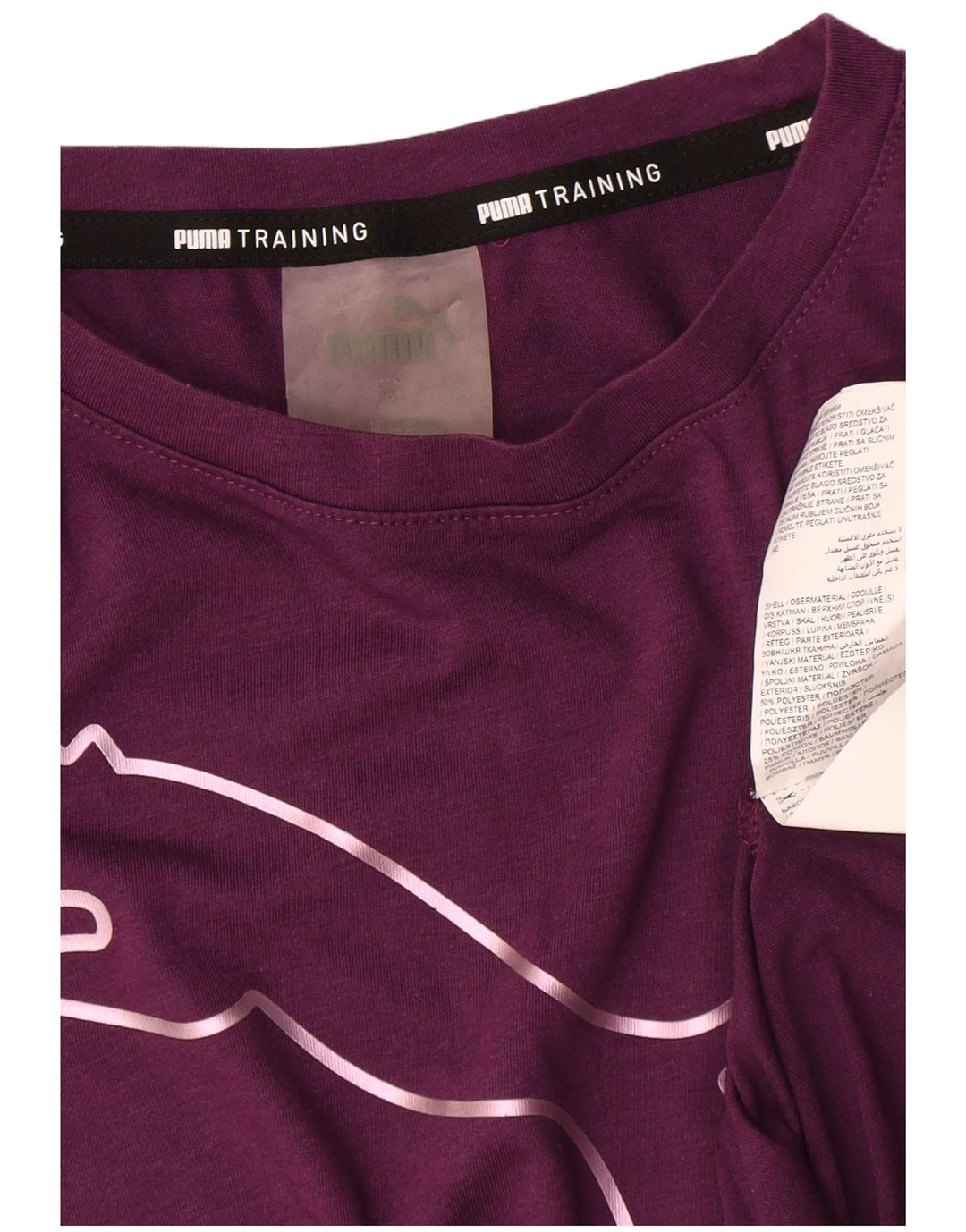 Puma T-shirt graphique pour femme UK 16 Large Violet Polyester