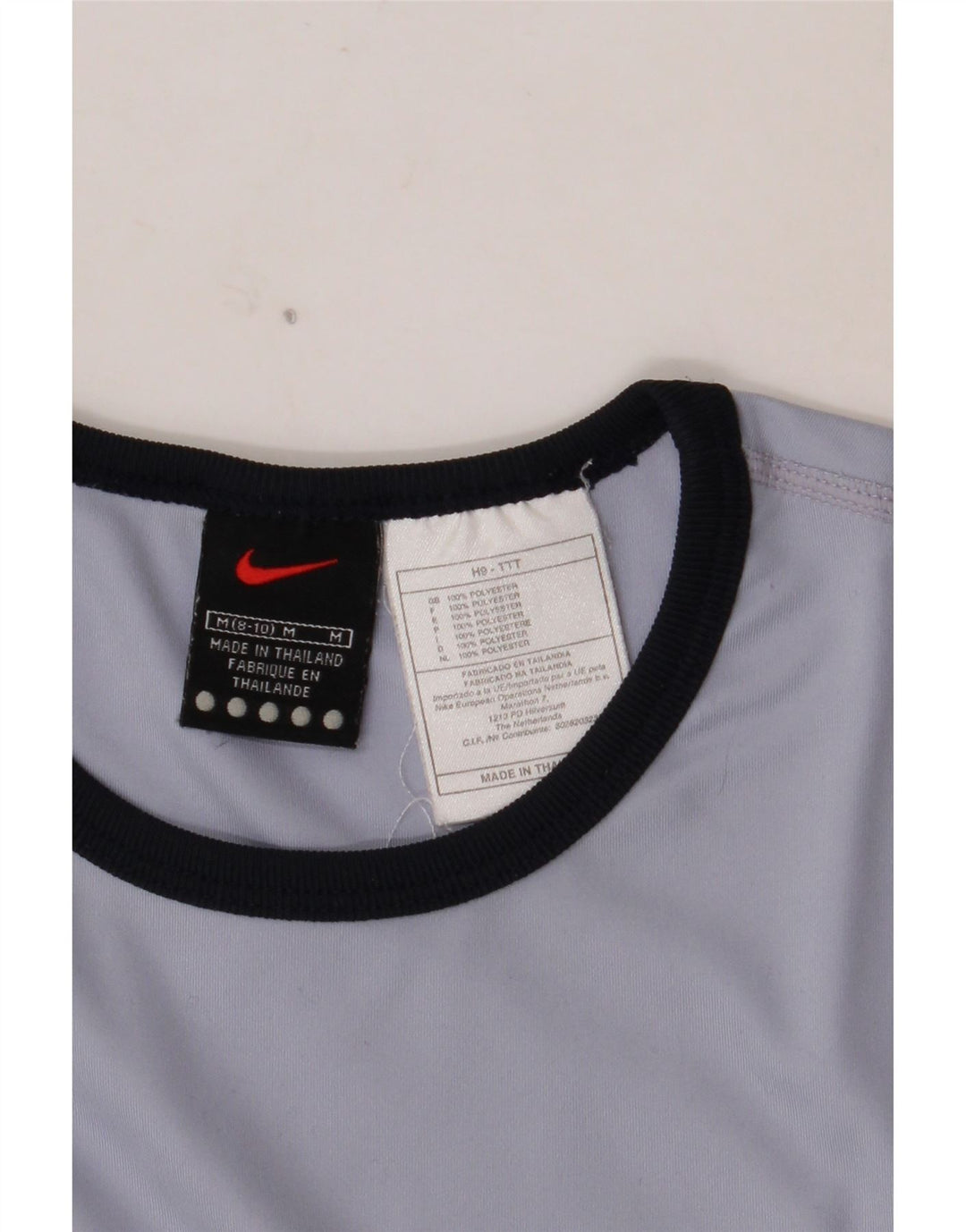 NIKE Haut court à manches longues pour femme US 8/10 Bleu moyen Polyester