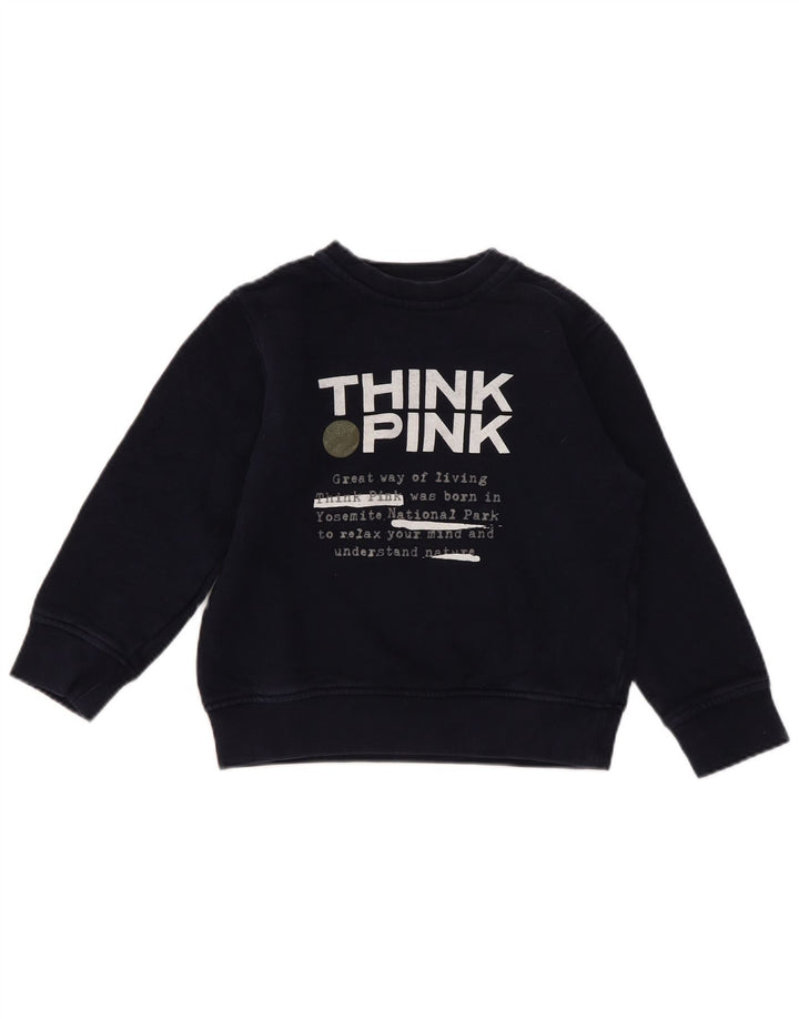 Think Pink Sweat-shirt graphique coupe régulière pour garçon 4-5 ans Bleu marine