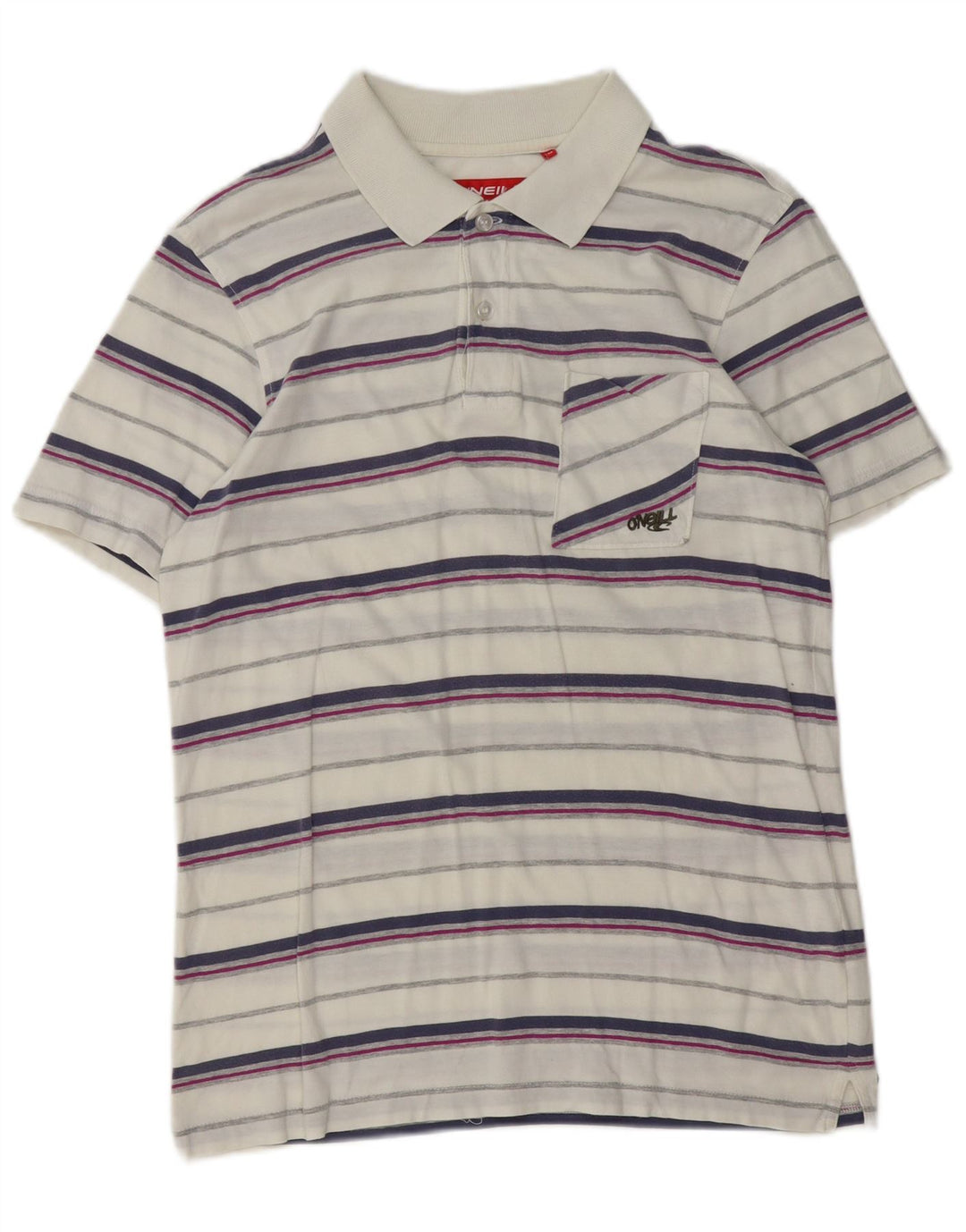 O'Neill Polo Homme Coton Rayé Blanc Moyen