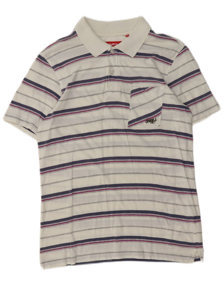 O'Neill Polo Homme Coton Rayé Blanc Moyen