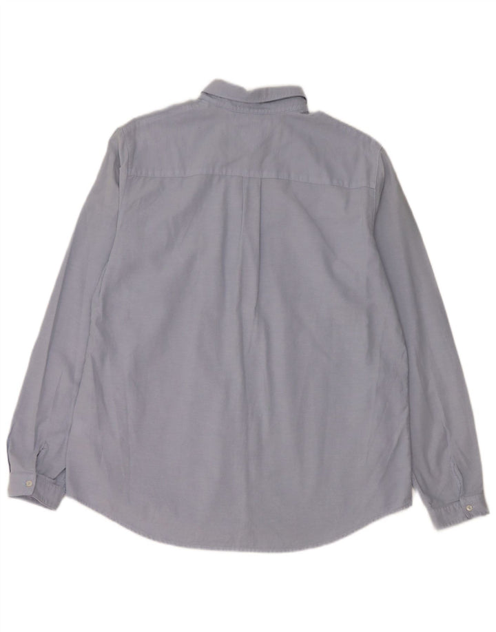 TOMMY HILFIGER Chemise coupe régulière pour femme US 10 Large Bleu Coton