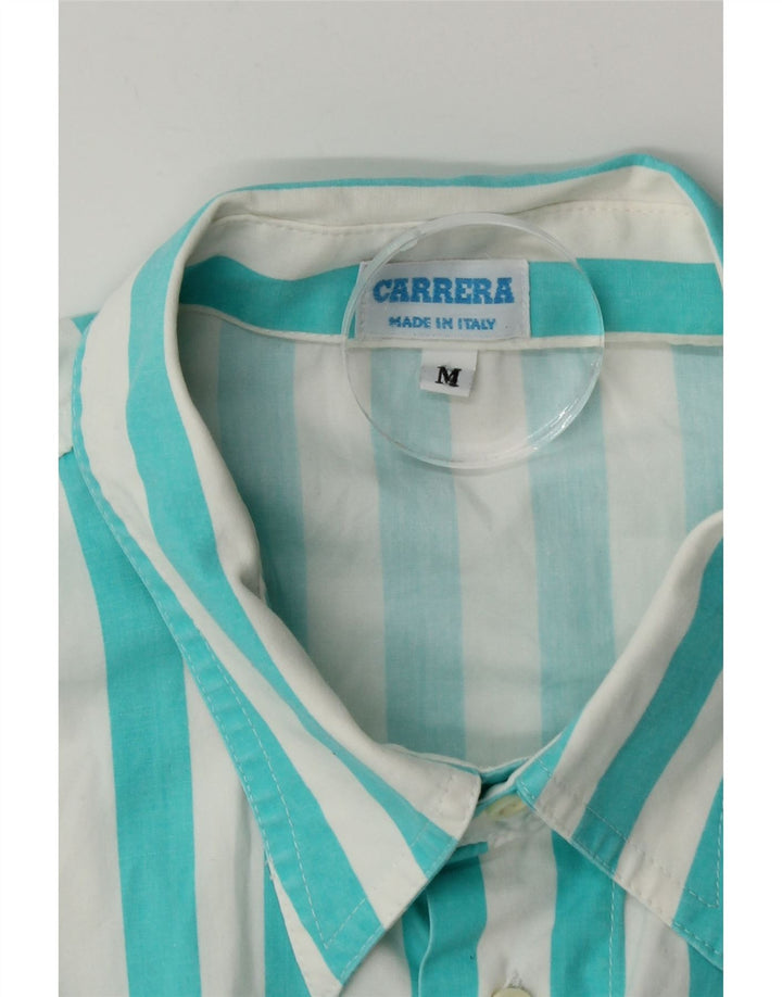 Carrera Chemise à Manches Courtes Homme Bleu Moyen Rayé