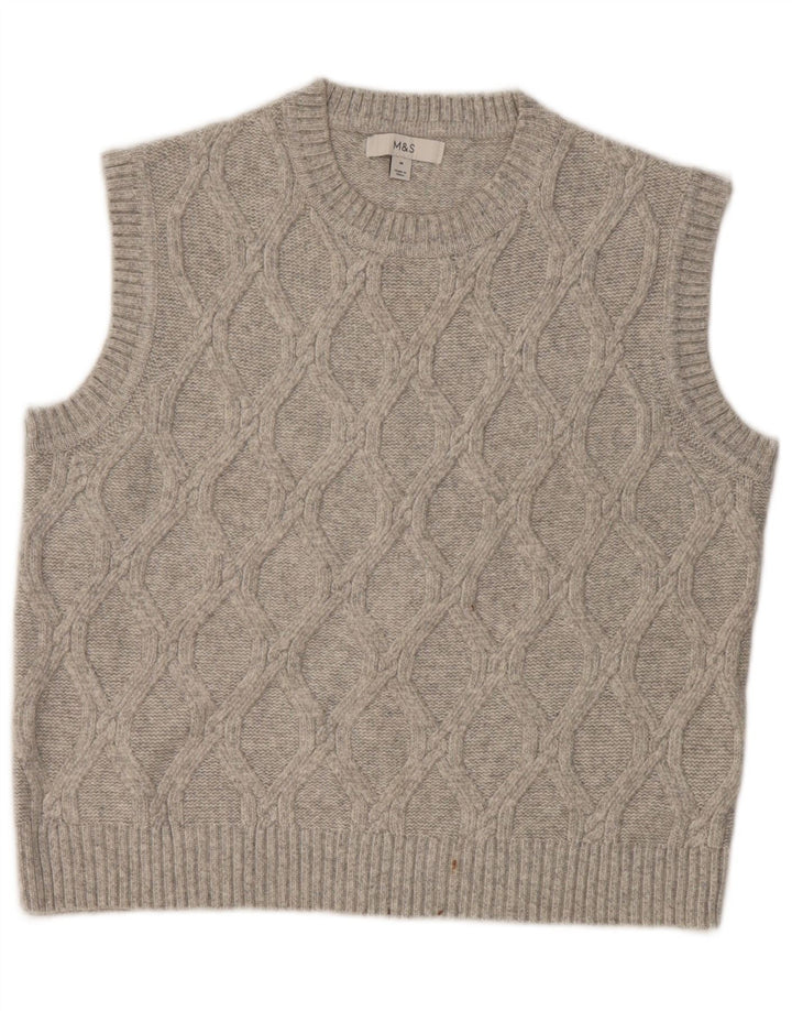 Marks & Spencer Débardeur Gilet Femme UK 44 Gris Moyen Polyester