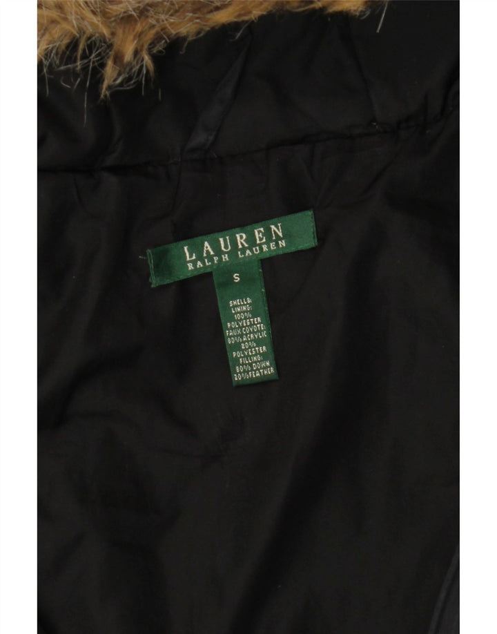Ralph Lauren Veste matelassée à capuche pour femme UK 10 Small Noir Polyester