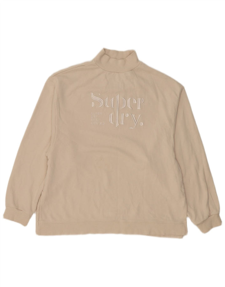 Superdry Sweat-shirt surdimensionné graphique pour femme UK 12 Beige moyen