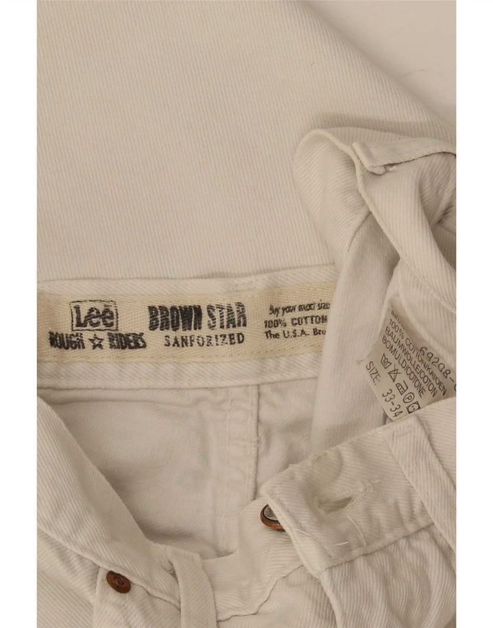 Lee Jean Court Riders W33 L24 Homme Blanc Coton