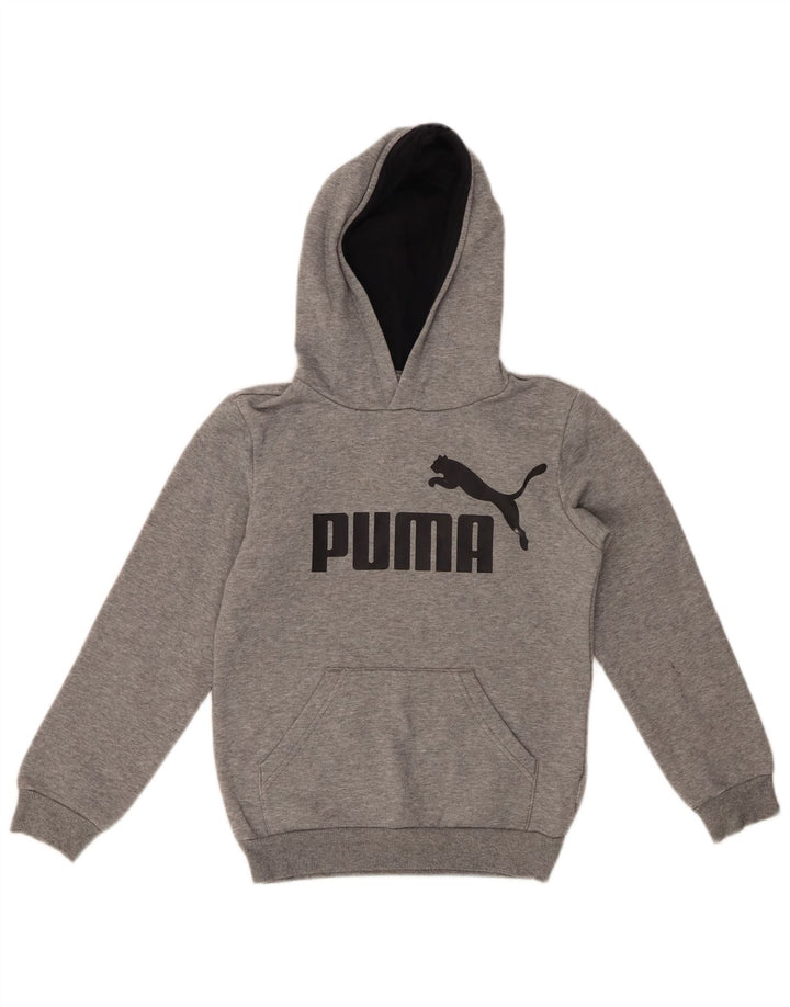 PUMA Sweat à capuche graphique pour garçon 9-10 ans Gris