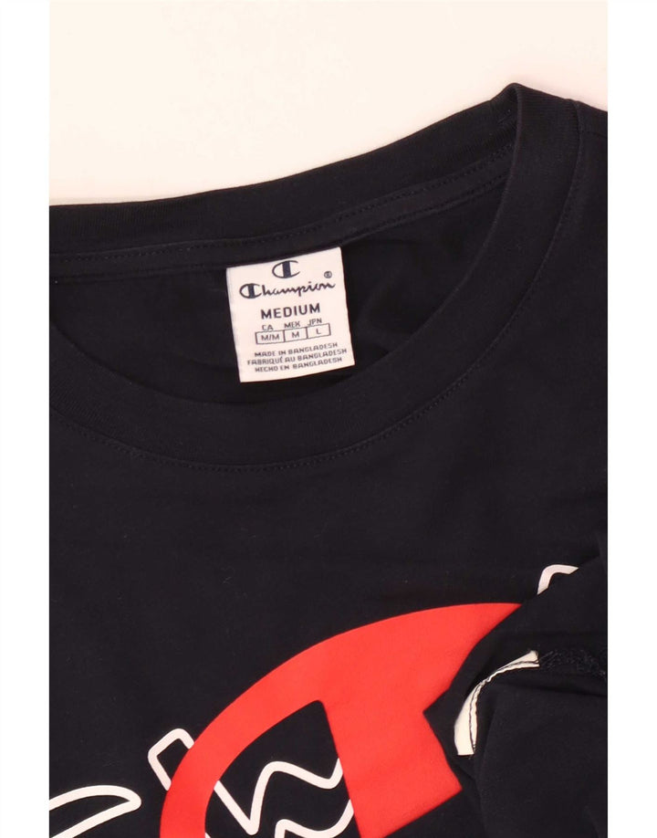 Champion T-shirt graphique pour femme UK 12 Bleu marine moyen