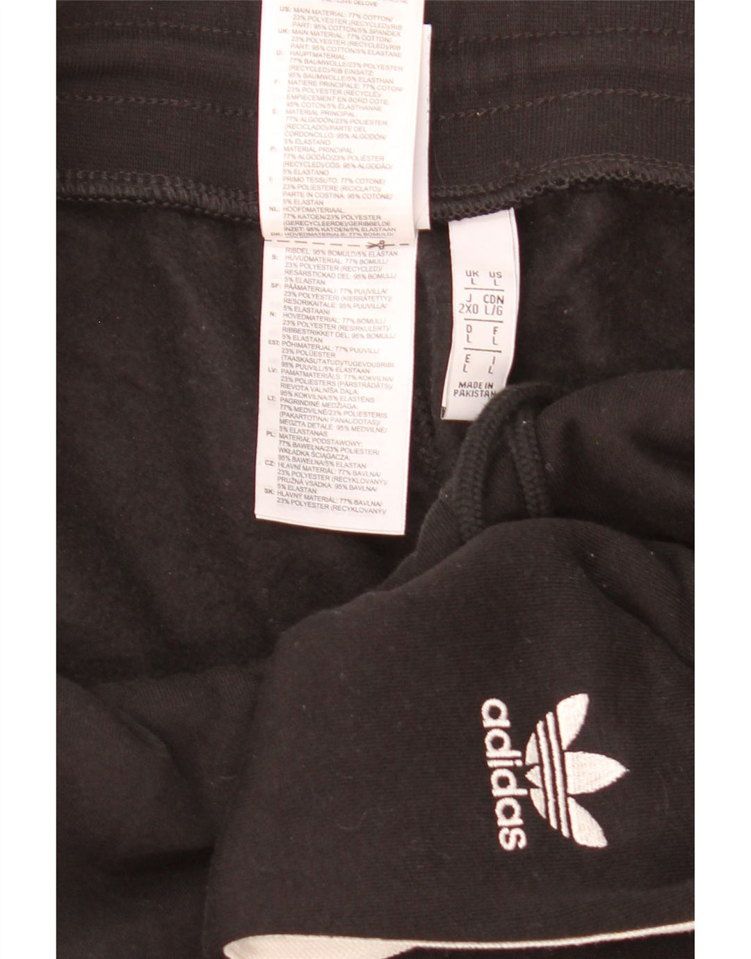 Adidas Pantalon de survêtement pour femme en coton noir Taille L