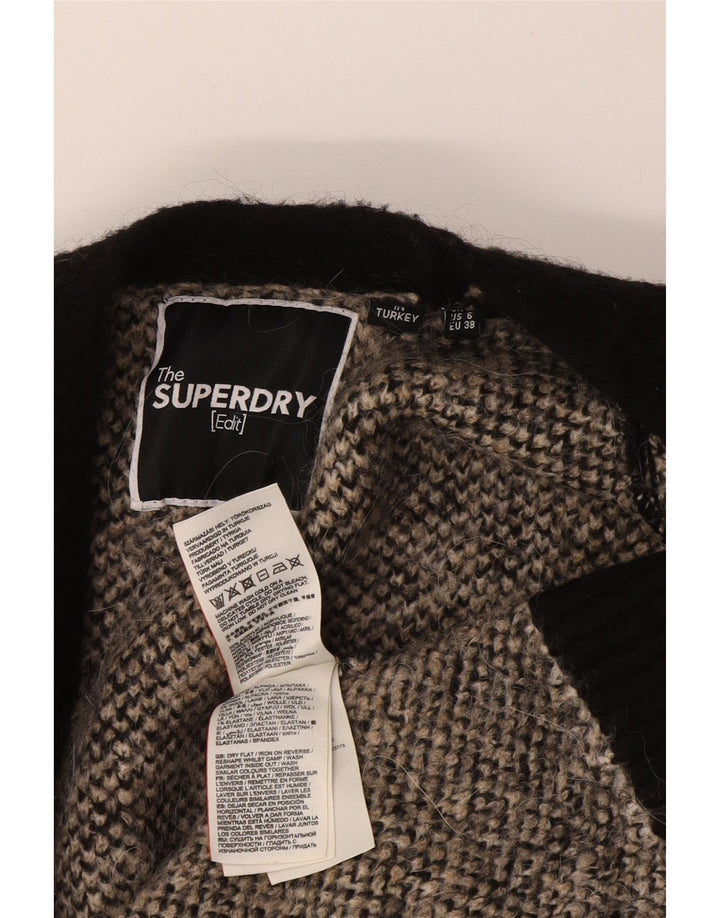 Superdry Cardigan long surdimensionné pour femme UK 10 Petit Noir