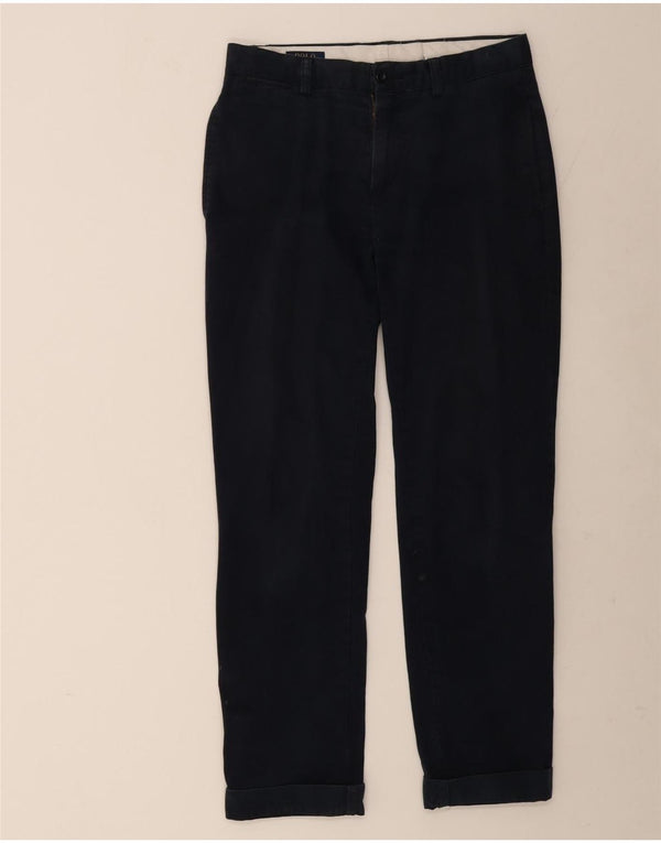 POLO RALPH LAUREN Pantalon Chino Droit Homme W30 L32 Bleu Marine Coton
