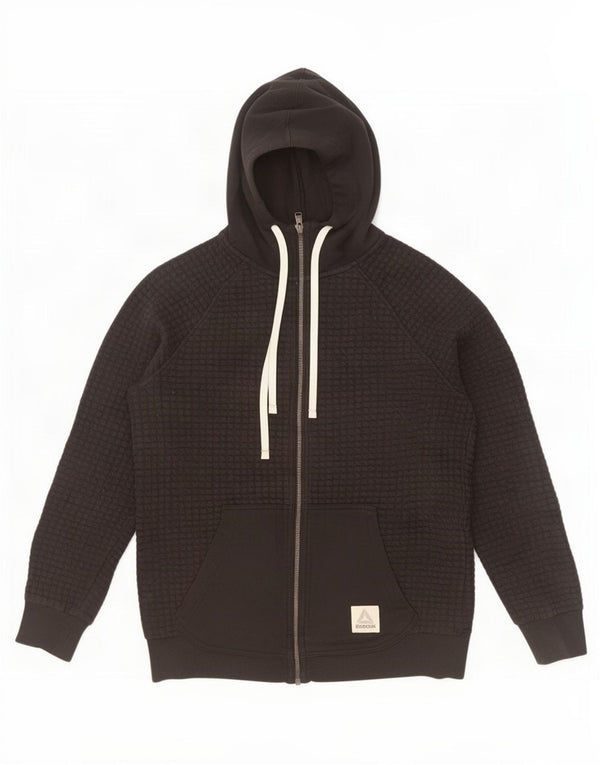 Reebok Pull à capuche zippé pour femme UK 12/14 Coton noir moyen