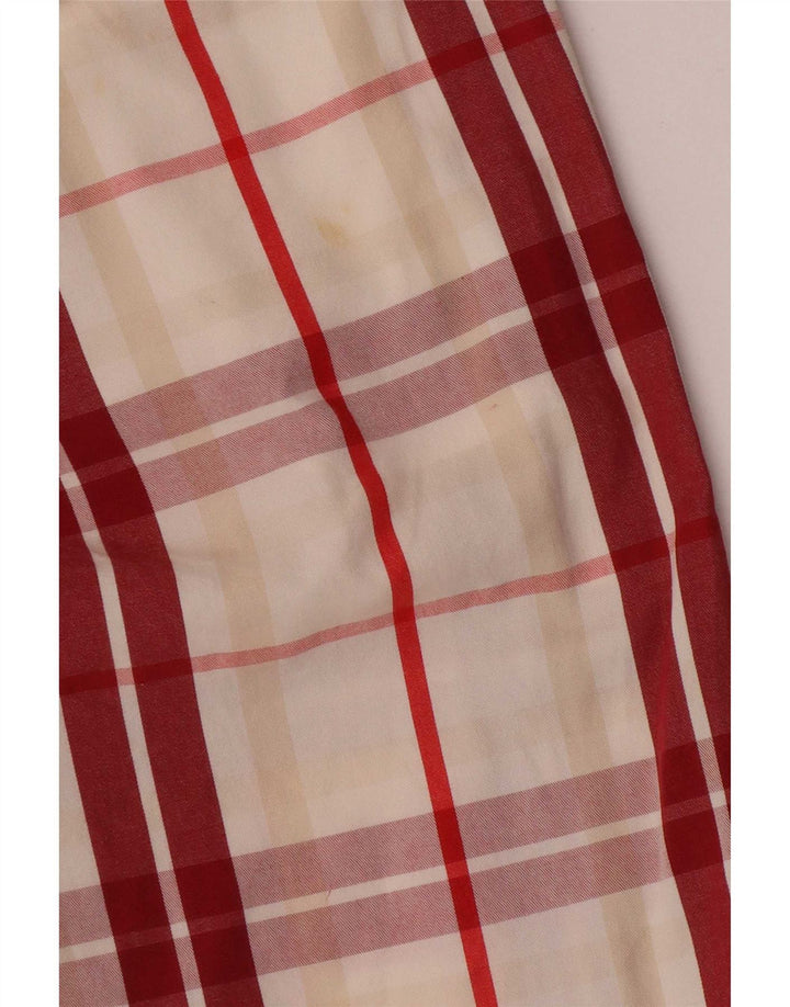 Murphy & Nye Short Chino Homme W34 Grand Coton à Carreaux Rouge