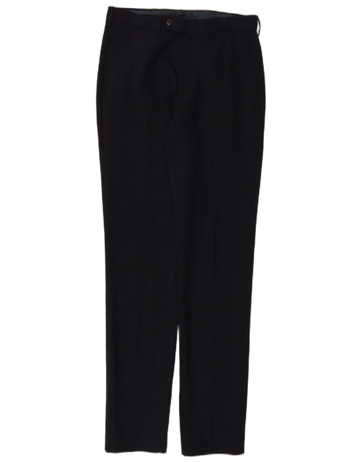 Marks & Spencer Pantalon de Costume Slim Homme W30 L33 Bleu Marine Laine