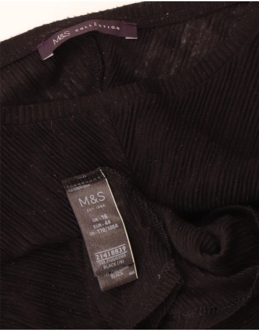 Marks & Spencer Chemisier Top UK 16 Large Noir Polyester