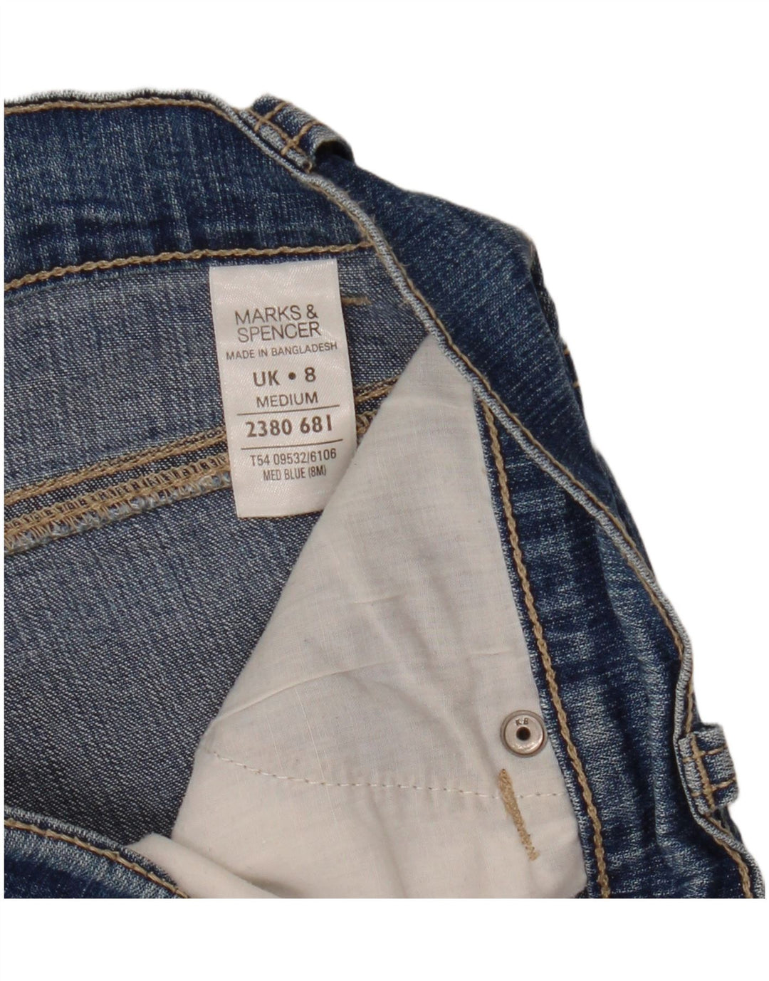 MARKS & SPENCER Jean bootcut pour femme UK 8 Small W30 L30 Bleu Coton