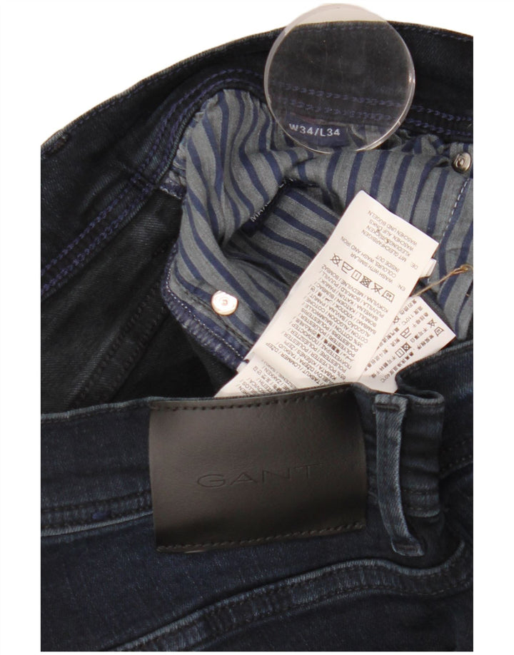 Gant Jean Slim Homme W34 L34 Bleu Marine Coton