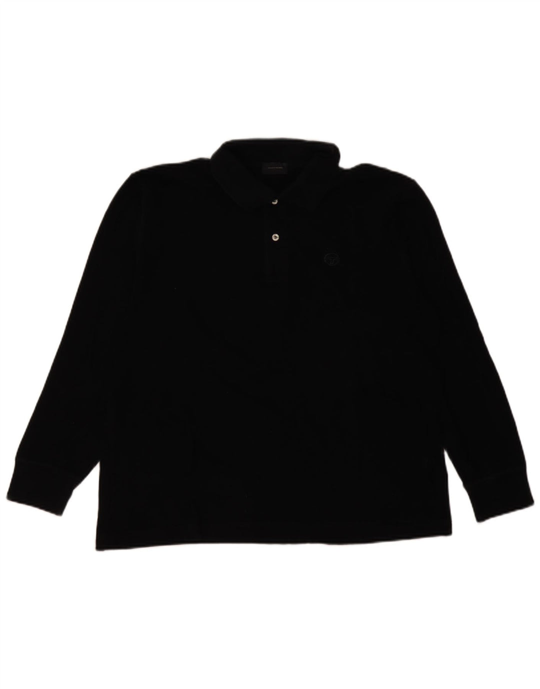 Sergio Tacchini Polo à manches longues pour homme IT 50 en coton noir moyen