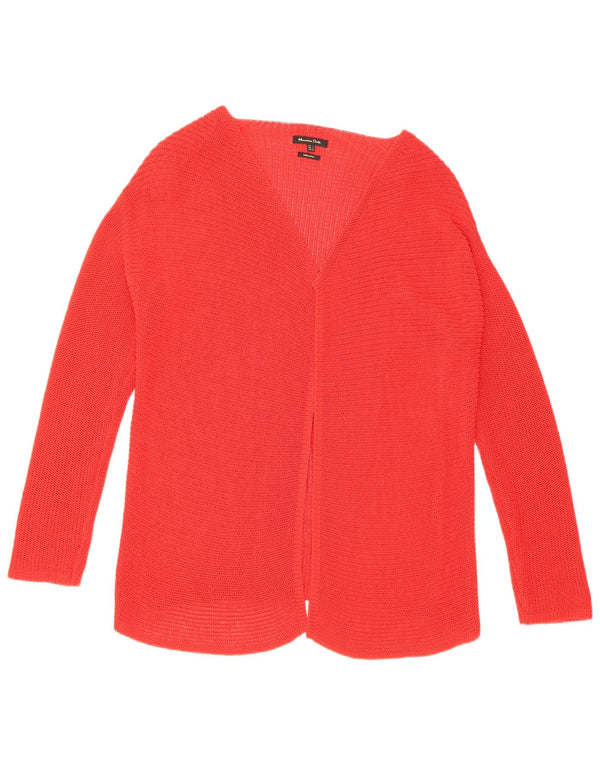 Massimo Dutti Pull cardigan ouvert pour femme UK 14 Large Rouge