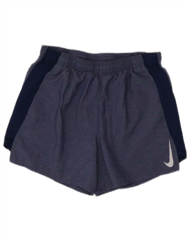 Nike Short de sport Dri Fit pour homme en polyester color block Taille S Bleu