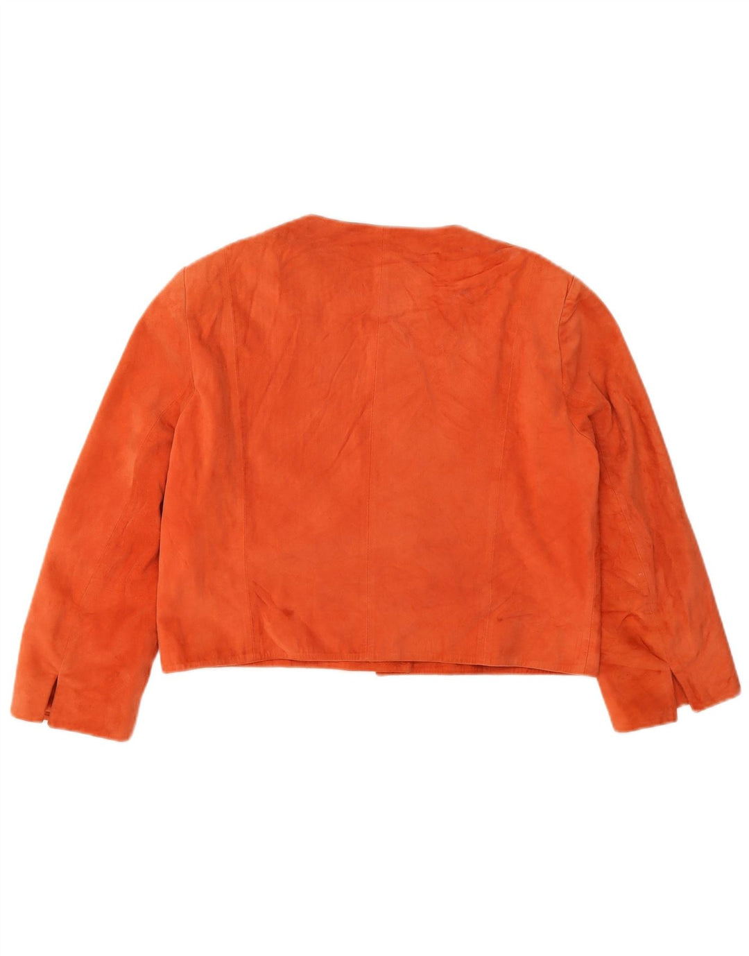 Conbipel Veste courte en daim à manches 3/4 pour femme IT 44 Cuir orange moyen