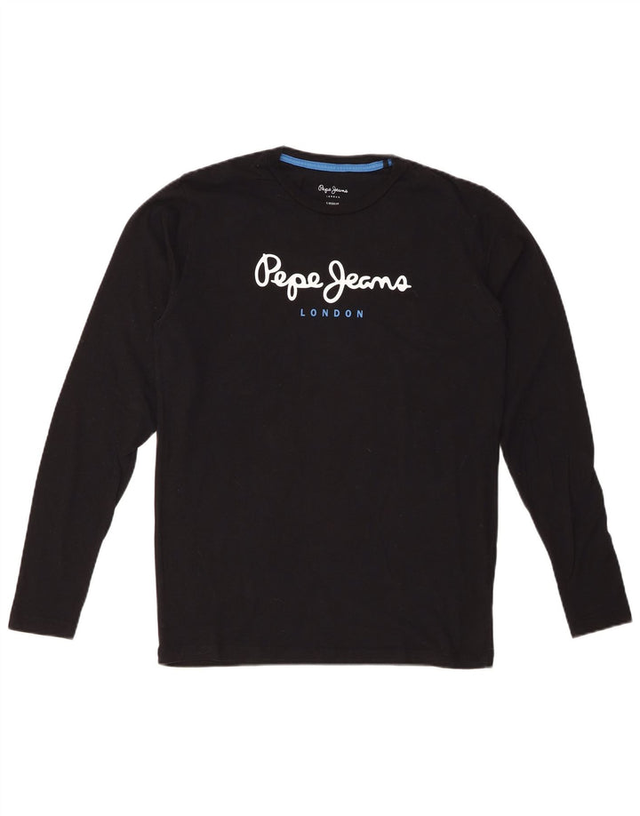 PEPE JEANS Haut graphique à manches longues pour hommes, petit noir