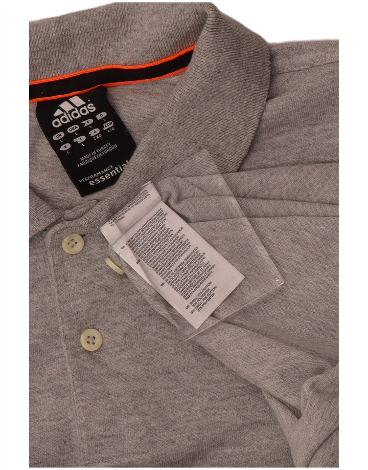 Adidas Hommes Climalite Polo Grand Gris Coton