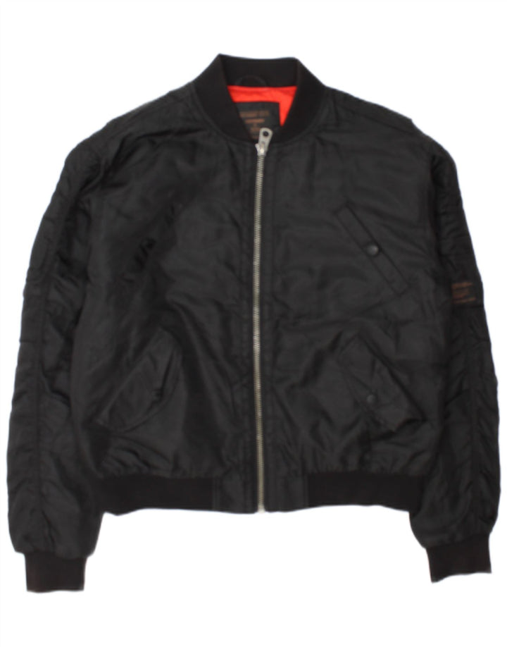 Superdry Veste Bomber Femme UK 12 Medium Noir Polyester