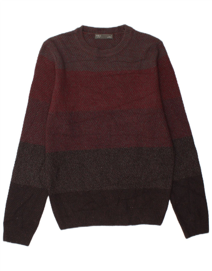 Marks & Spencer Pull à col rond pour homme Petit rayé multicolore
