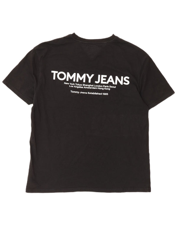 Tommy Hilfiger T-shirt graphique pour hommes, grand, en coton noir