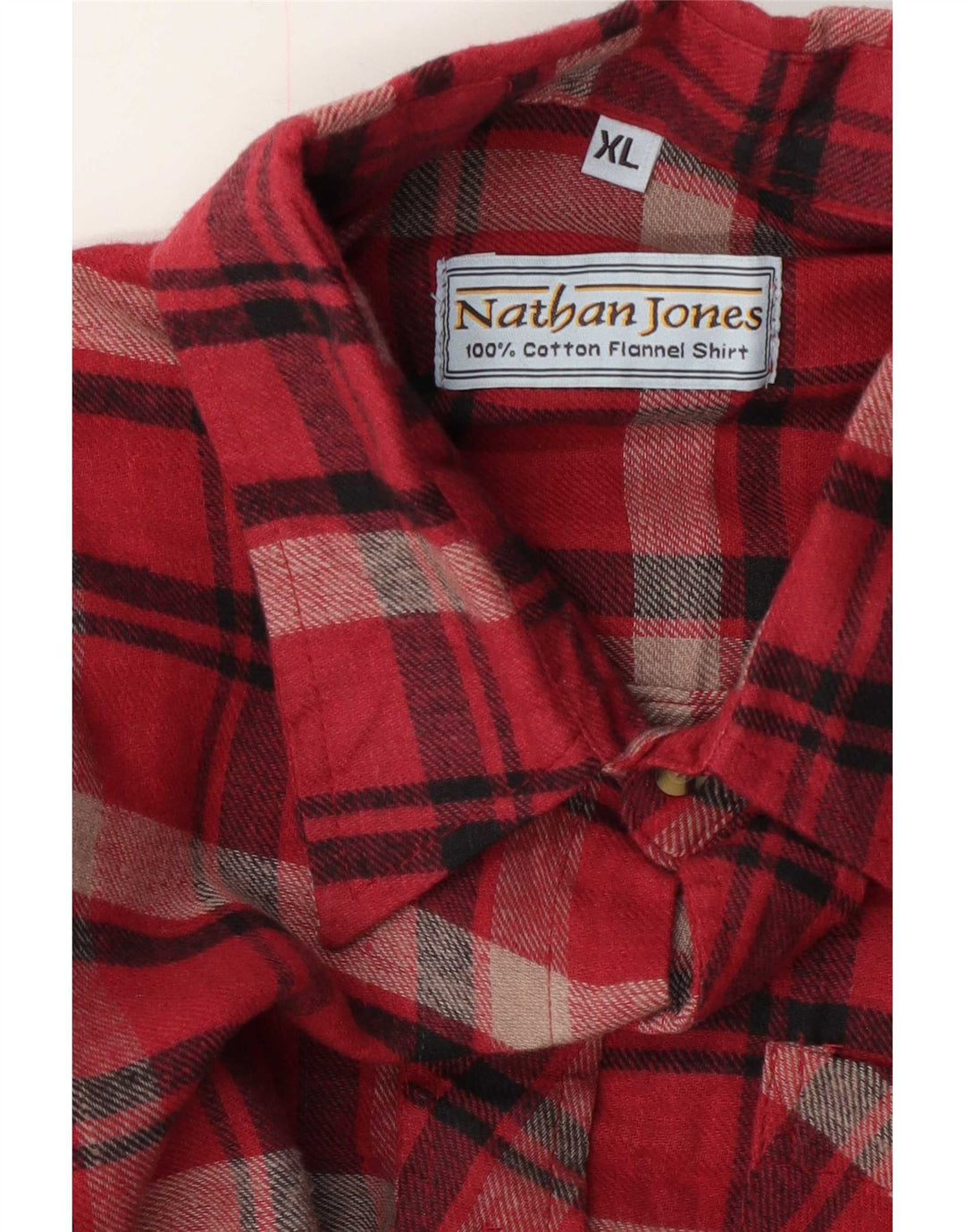 Nathan Jones Chemise en flanelle pour homme XL en coton à carreaux rouges