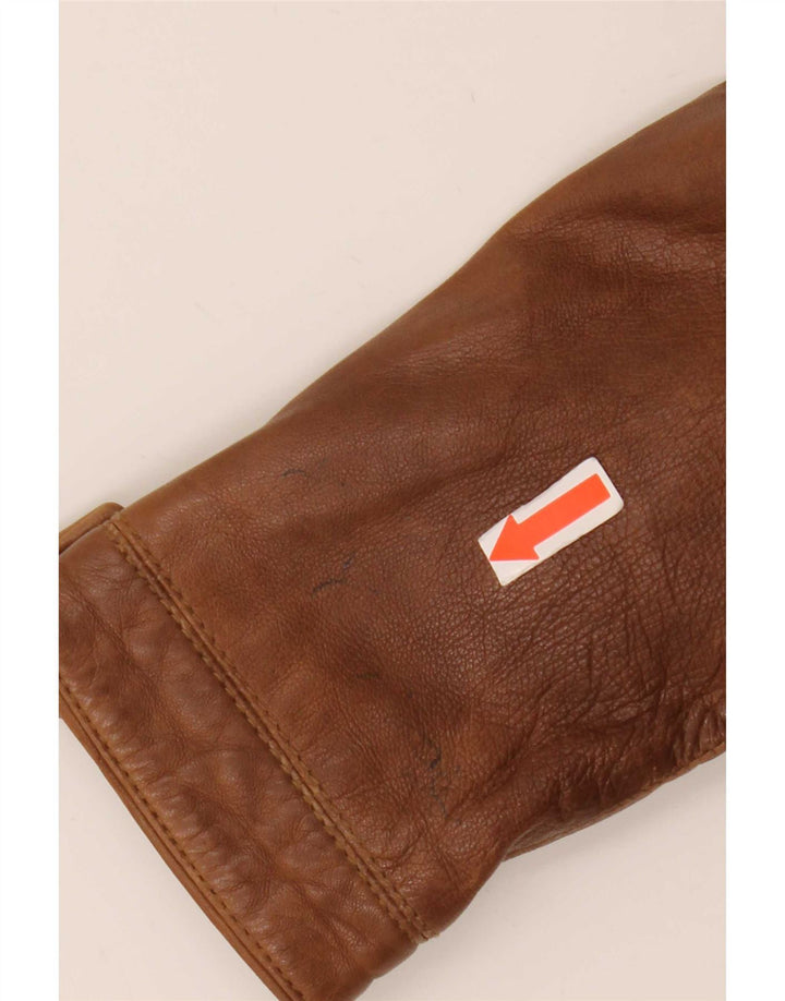 Massimo Dutti Veste en cuir motard pour femme UK 10 Small Marron