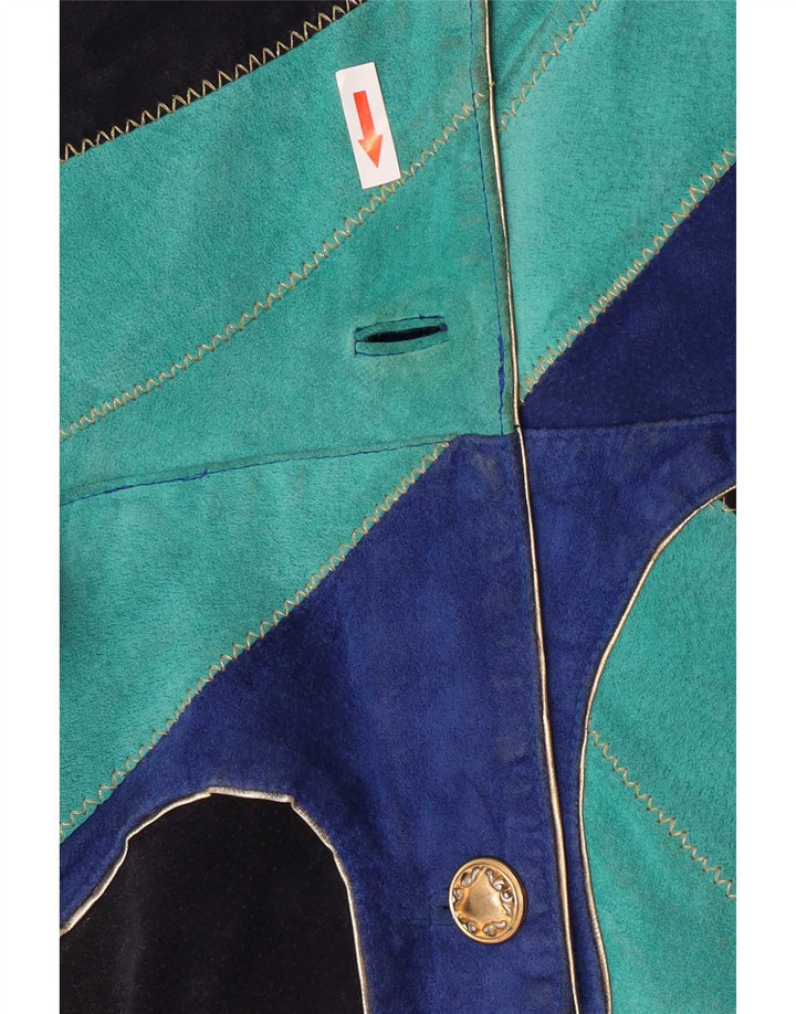 Pardessus en daim vintage pour femme EU 46 XL Cuir multicolore