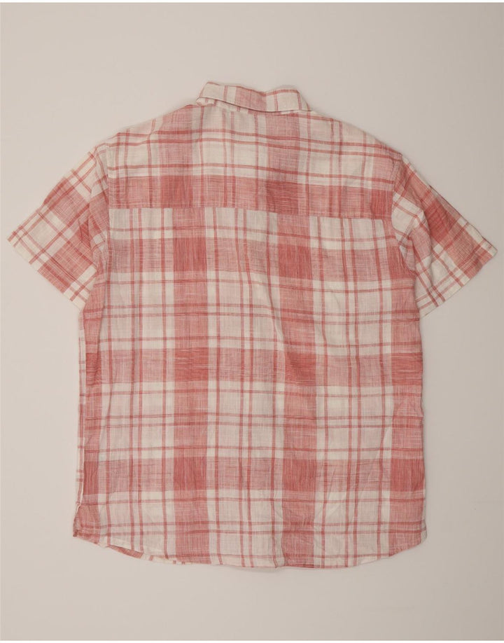 Mountain Warehouse Chemise à manches courtes pour homme XL en coton à carreaux rose