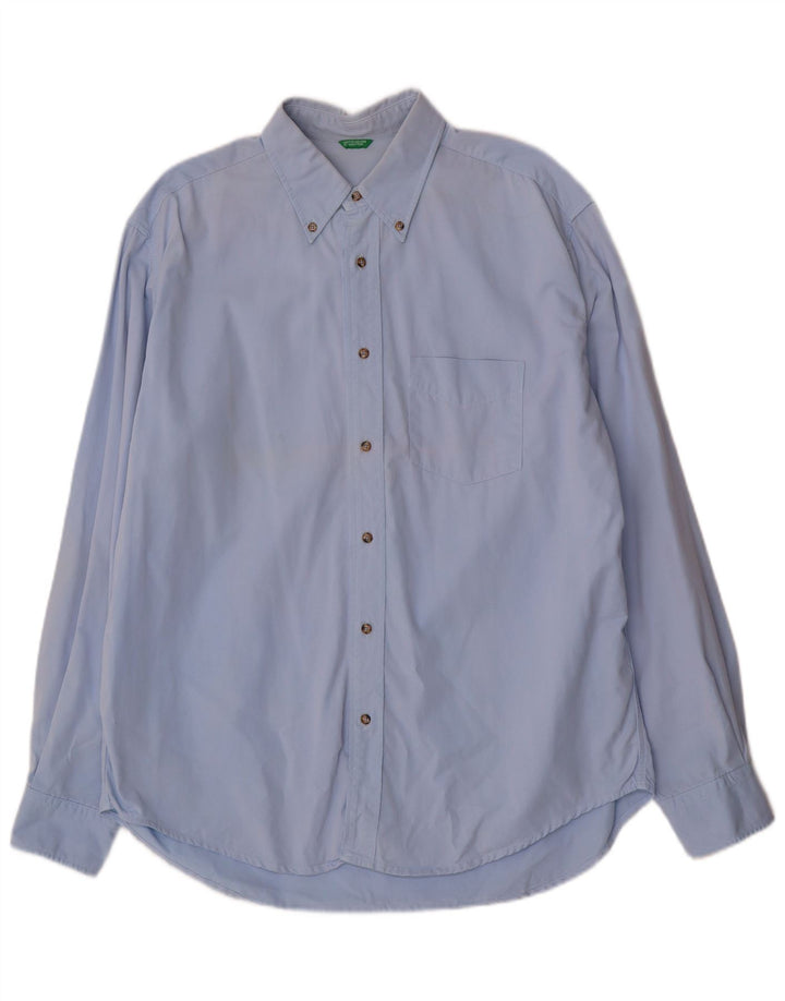 Benetton Chemise Homme XL Bleu Coton