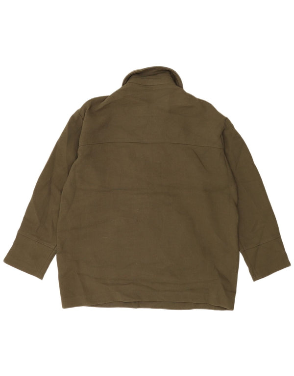 ZARA Mens Loose Fit Polo Neck Sweatshirt Jumper XS Kaki Polyester