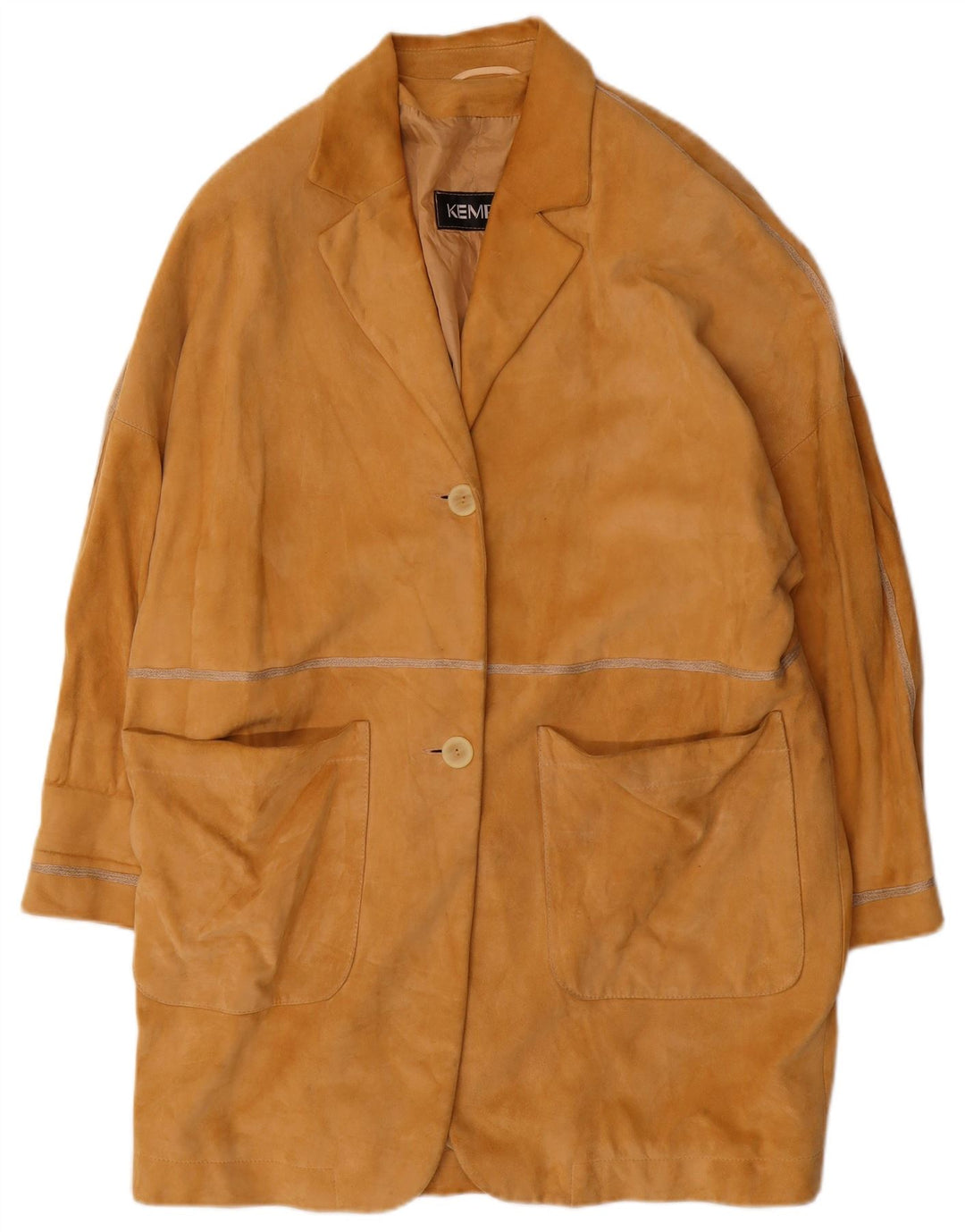 KEMPER Manteau surdimensionné en daim pour femme EU 40 Cuir marron moyen