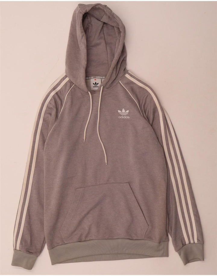 Adidas Pull à capuche pour homme Petit Gris Polyester