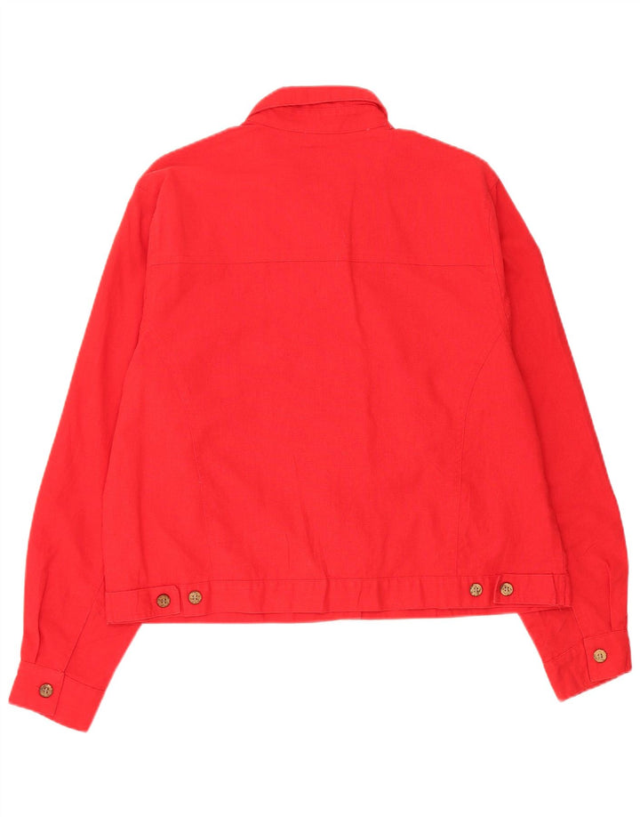 Cristopher & Banks Veste Bomber Femme UK 16 Grand Lin Rouge
