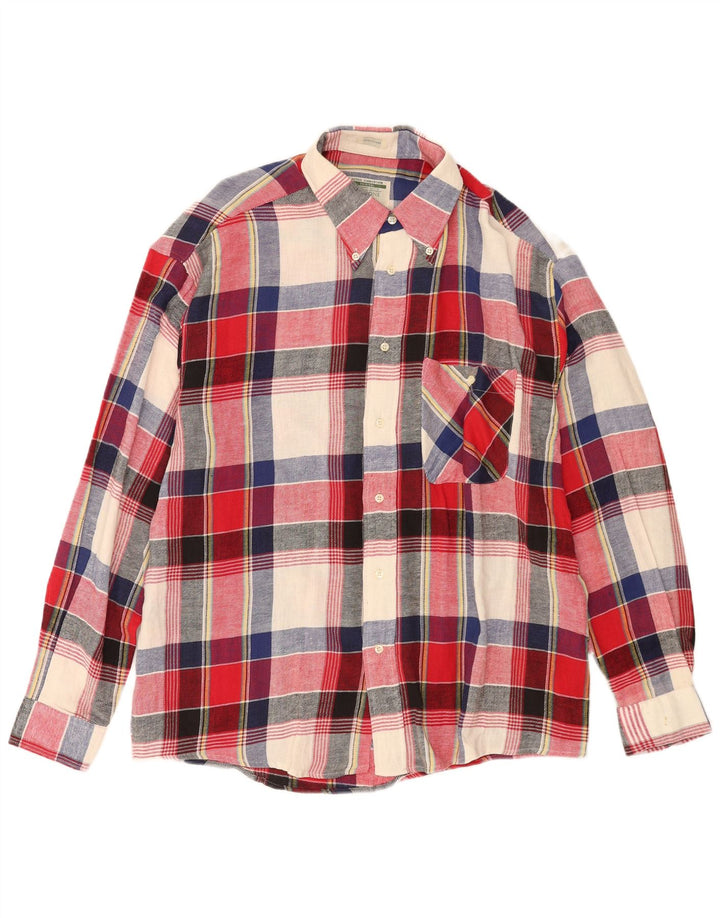 vintage Chemise en flanelle pour hommes XL Coton à carreaux multicolores